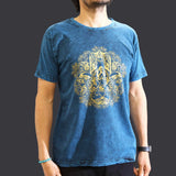Nomad Sari Stonewashed Cotton T-Shirt  Hamsa  Blue  Medium