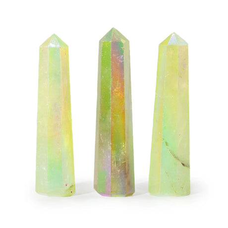 Gemstone Obelisk Point approx 9cm - Aurura Crystal Quartz - Pale Green