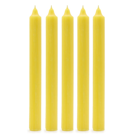 Solid Colour Dinner Candles - Rustic Lemon - Pack of 5