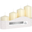 Set of 4 Pillar Candles  50mm (11/16/22/33H) - Ivory