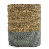 Seagrass & Abu-Abu Raffia Set - 2 Vase & 2 Bins