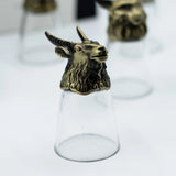 Gift Set of 12 Bottom Up Shot Glasses (25ml) - Forest & Mystical Creatures - Antique Bronze