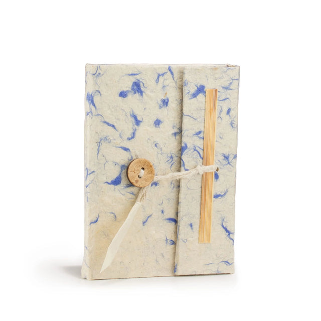 Lokta Mixed Blue Cotton Notebook  Mini (12x8cm)  40 Leaves