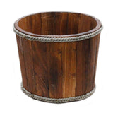 Small Wooden Storage Tub  Brown