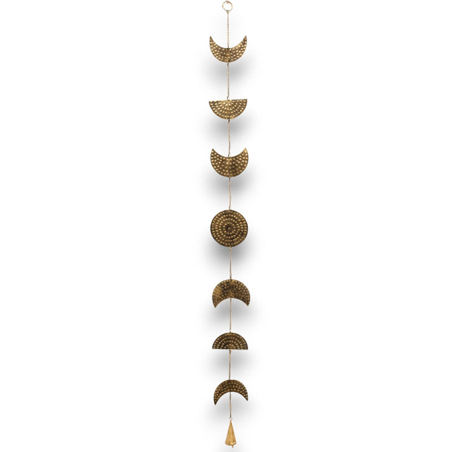 Indian Chimes - Brass Moon Phases Drop with Bell 25cm
