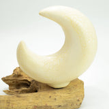 DriftGlow Lamp Crackle Half Moon Shade - Grey