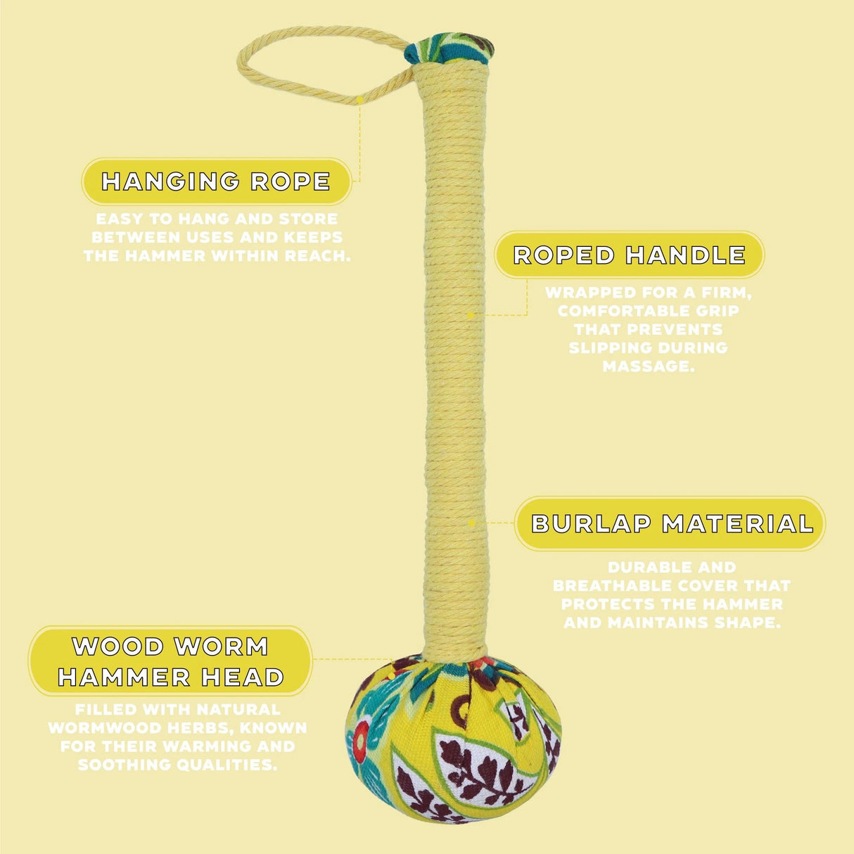 Wormwood Massage Hammer - Lemon