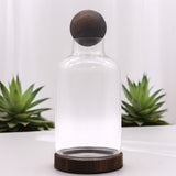 Large Ball Top Terrarium on Dark Tung Wood