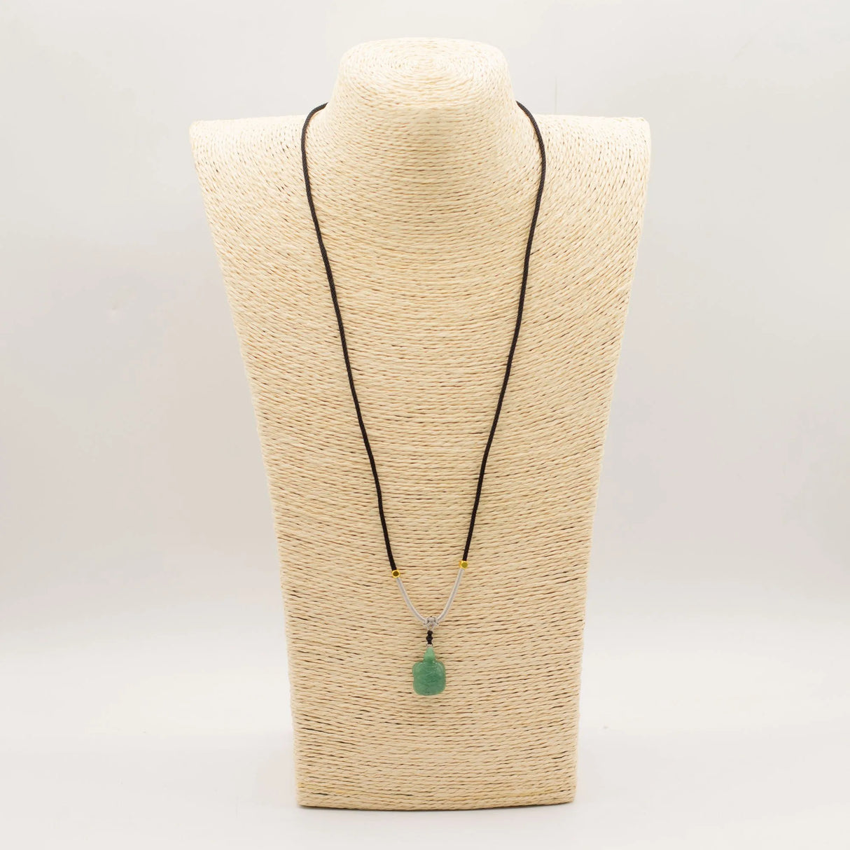 Cord Necklace Gemstone Pendant - Jade Turtle