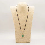 Cord Necklace Gemstone Pendant - Jade Turtle