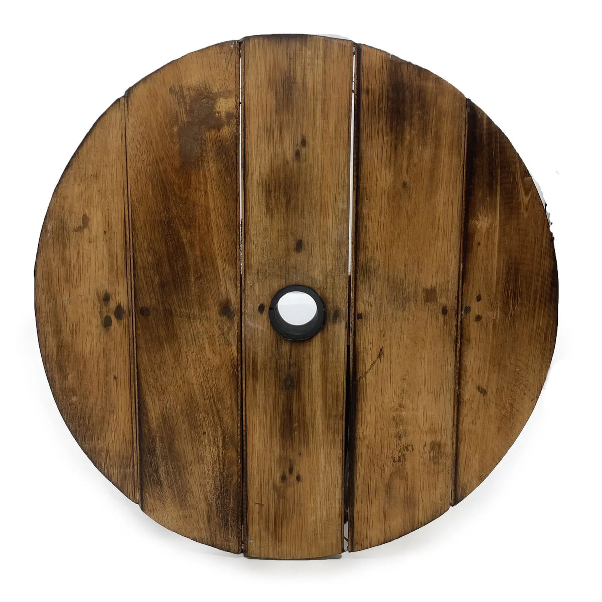 Beer Barrel Stool & Parasol Stand  Natural Wood 38 x 32 cm