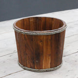 Small Wooden Storage Tub  Brown