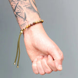 18K Gold Plated Gemstone Moss String Bracelet -  Picasso Jasper