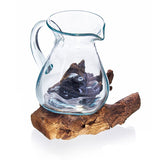Molten Glass on Wood- Water Jug