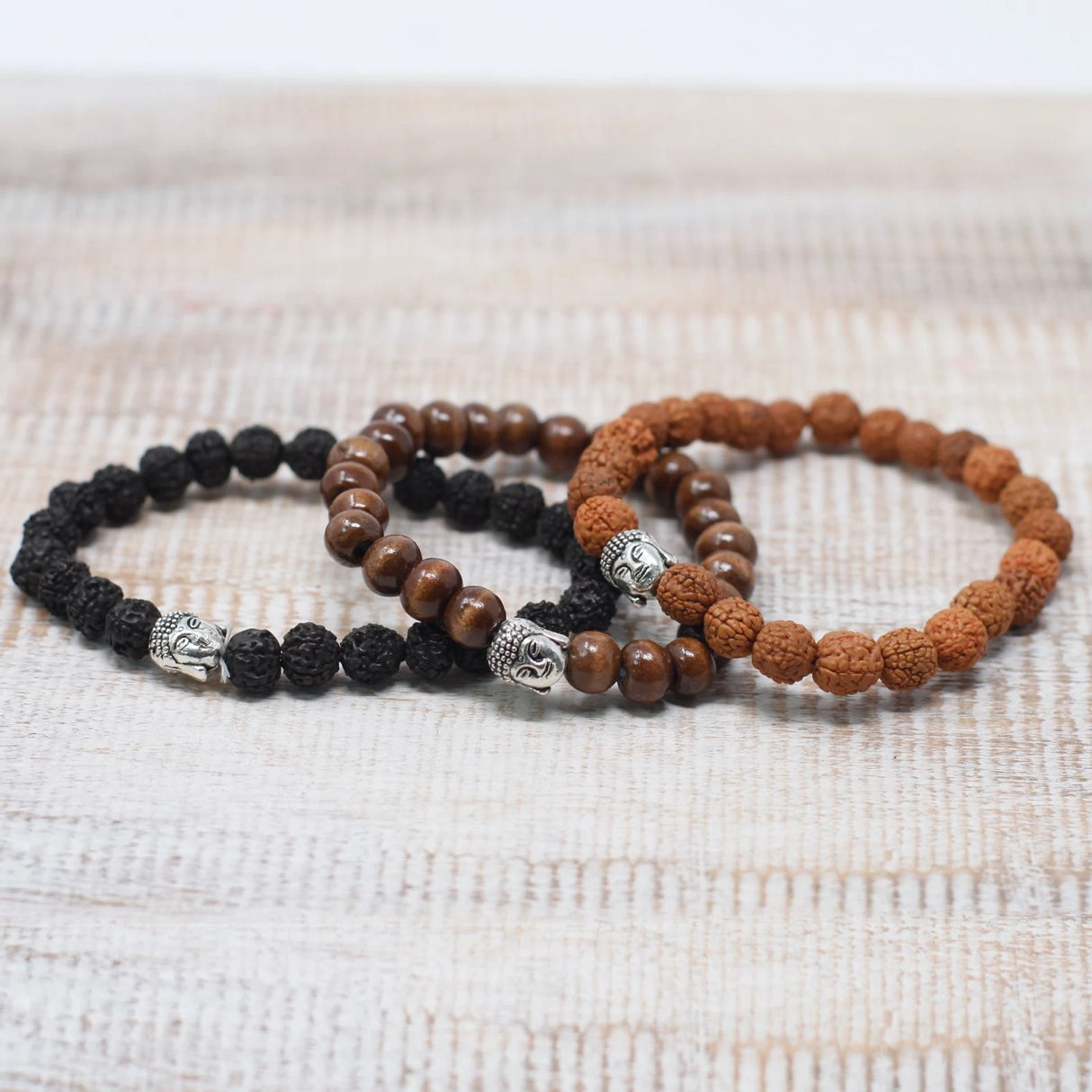 Brown Beads & Buddah Bangle
