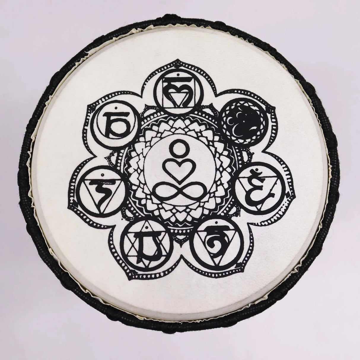 Chakra Wide Top Djembe Drum - 17cm