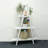 Folding Wooden A-Frame Shelf  Whitewash