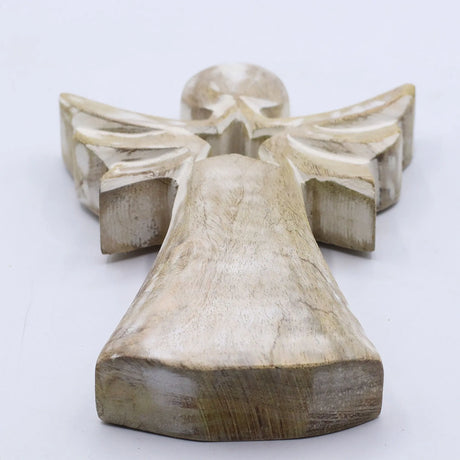 Mango Wood Angel - Whitewash with Star Cut Out