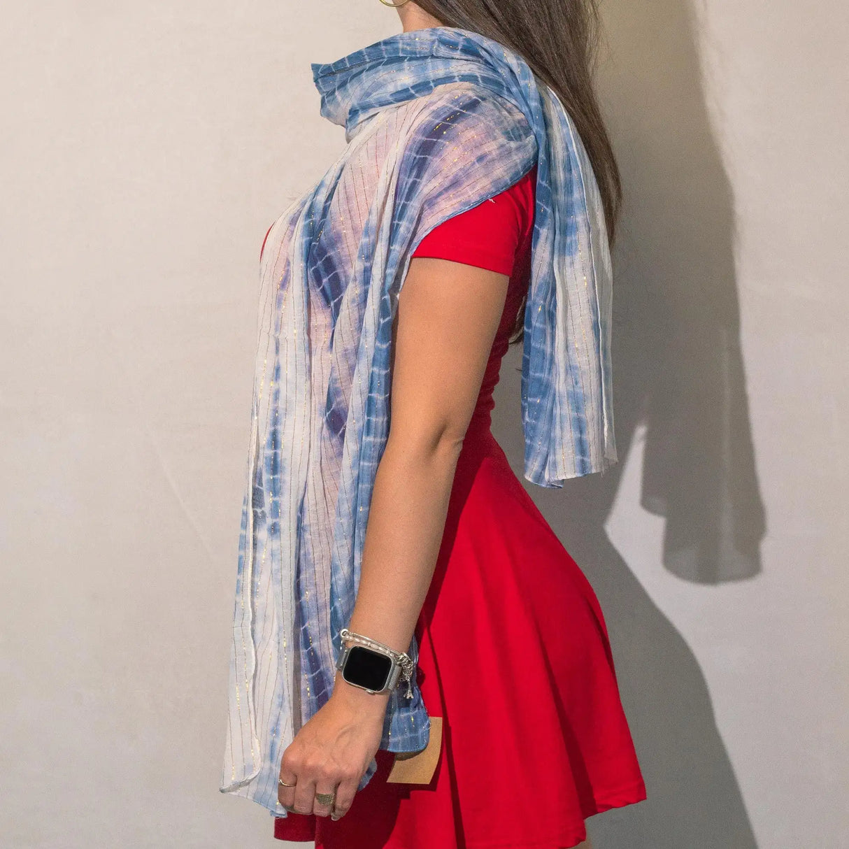 Nomad Sari Party Shine Scarf  Dusky Blue (18050cm)