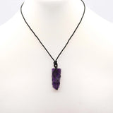 Laced Gemstone Flat Point Pendant - Amethyst