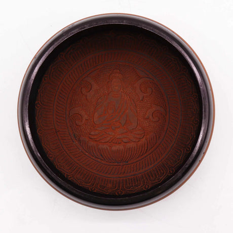 Earth Powder Singing Bowl - Clay Om  Buddha - 16cm