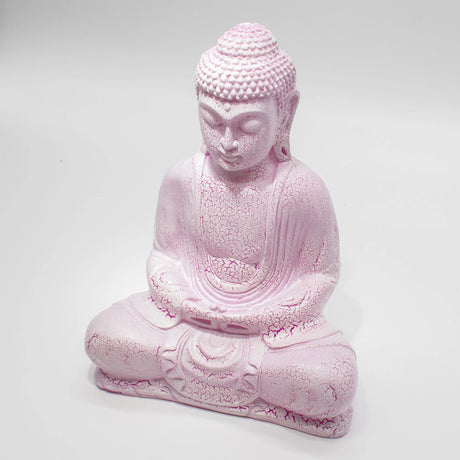 Meditation Buddha Lamp Cherry Crackle - Oval Stand