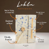 Lokta Mixed Blue Cotton Notebook  Mini (12x8cm)  40 Leaves