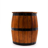 Beer Barrel Stool & Parasol Stand  Natural Wood 38 x 32 cm