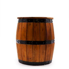 Beer Barrel Stool & Parasol Stand  Natural Wood 38 x 32 cm