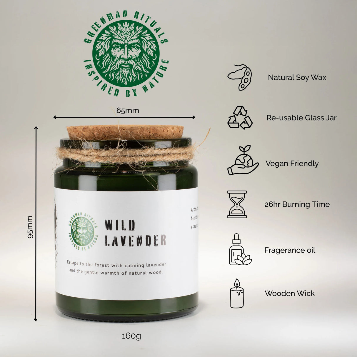Greenman Woodwick Soy Candle - Ash & Woodsmoke