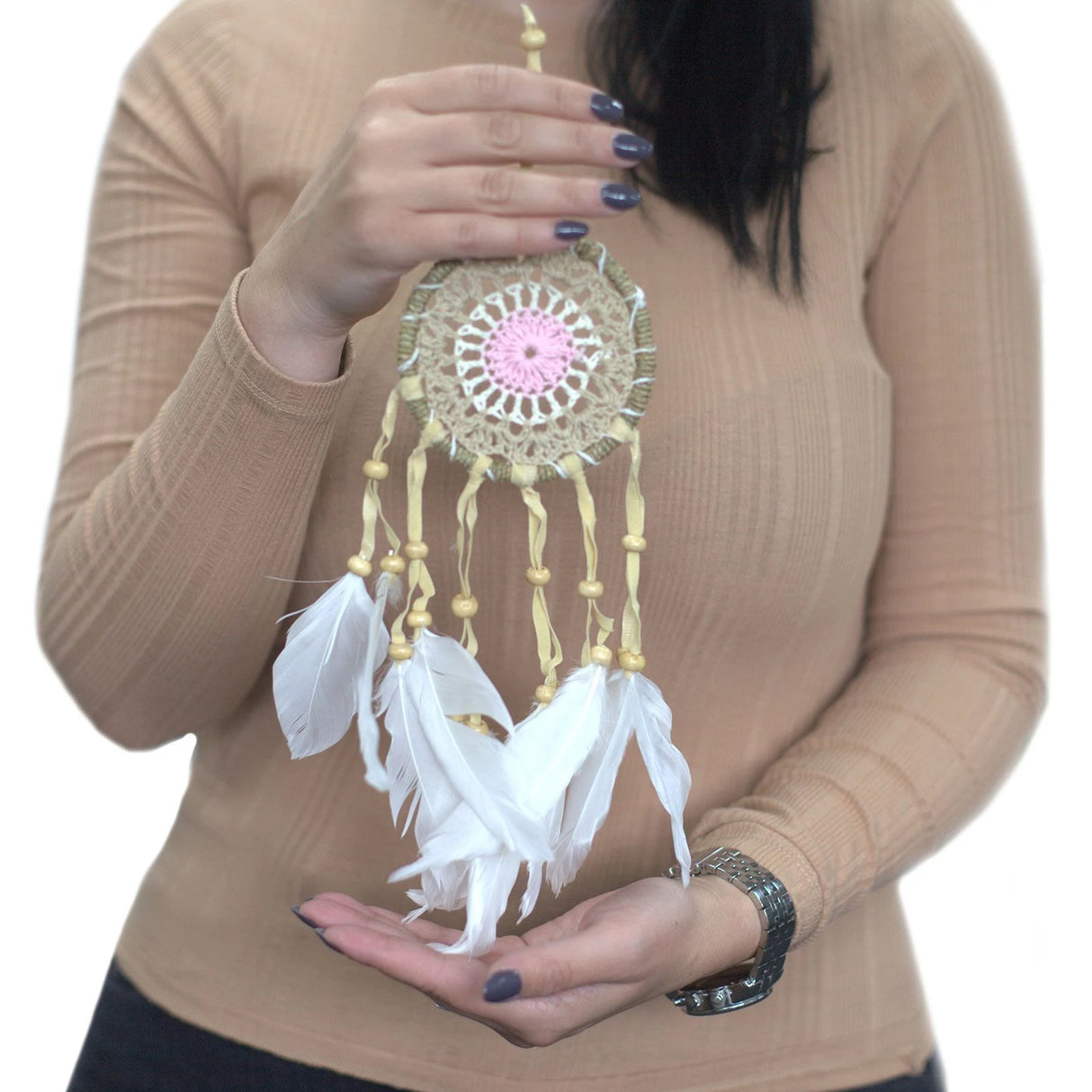 Pastel Pink Macram Dream Catcher 9cm (asst colours)