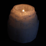Selenite Mountain Top Candle Holder - 8 cm