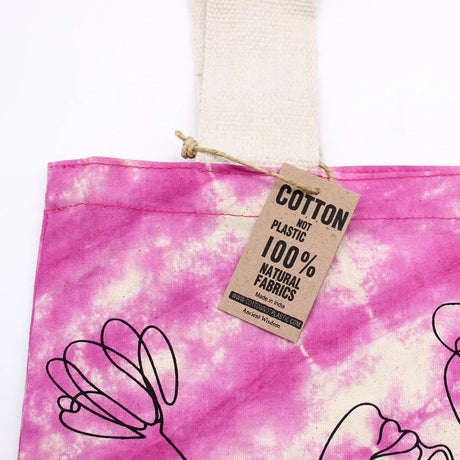 Tye-Dye Cotton Bag (6oz) - 38x42x12cm - Elephants - Multi - Natural Handle