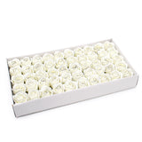 Craft Soap Flowers - Med Rose - Ivory With Black Rim