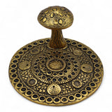 Mushroom Plate  - Brass Effect - Incense Holder