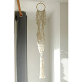 Macrame Pot Holder - Long With Ratten Hoop