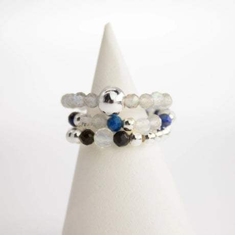 Nymph Spirit Gemstone Ring Set - Northern Lights
