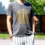 Nomad Sari Stonewashed Cotton T-Shirt - Mandala - Dark Grey - Medium