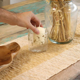Natural Floral Glass - Straight Candle Holder - Margarita  - (8x8cm)