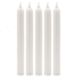 Solid Colour Dinner Candles - Rustic White - Pack of 5