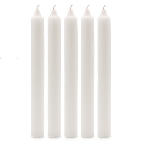 Solid Colour Dinner Candles - Rustic White - Pack of 5