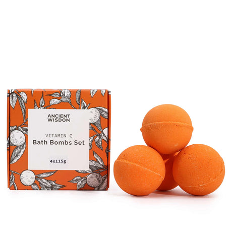 Set of 4 Vitamin C Bath Bombs  Aromatherapy Quartet