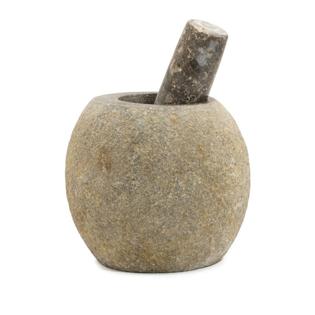 Natural Riverstone Decorative Pestle & Mortar- Large (aprox 15x12cm)
