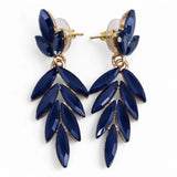 Royal Blue - Vintage Glass - Long Drop - Earrings