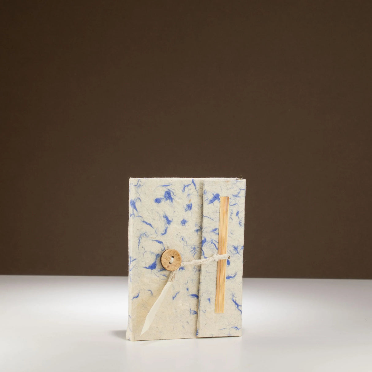 Lokta Mixed Blue Cotton Notebook  Mini (12x8cm)  40 Leaves