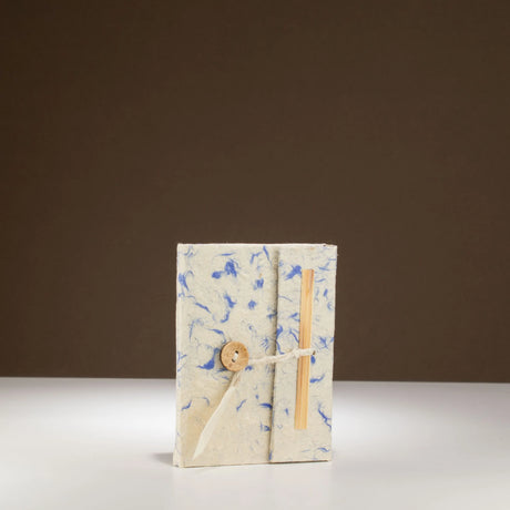 Lokta Mixed Blue Cotton Notebook  Mini (12x8cm)  40 Leaves