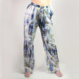 Nomad Sari Lounge Pants (M/L)  Blue Tie-Dye with Gold Greek Motif