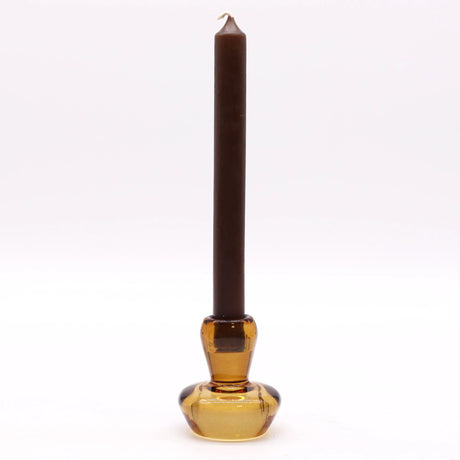 Mushroom Flip Dinner Candle / Tealight Holder - Antique Amber