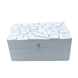 Vintage Deco - Multi Purpose Box - 22x12x10cm -  White Diamonds