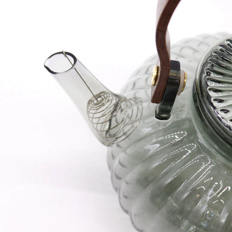 Glass Infuser Teapot - Charcoal Ribbed Pearl - 950ml